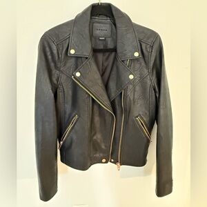 Blank NYC Women’s Black Leather Moto Jacket – Size Medium like new!